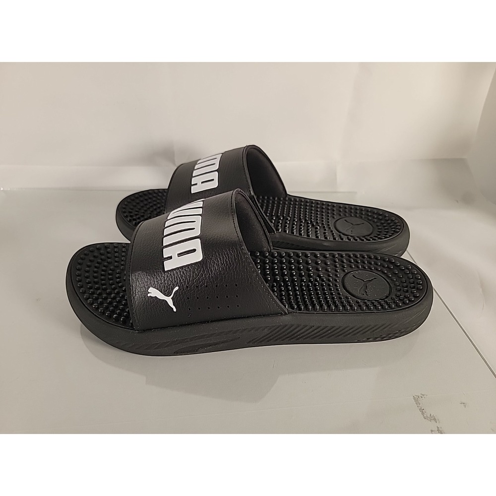PUMA Softride Massage Slide Mens Black Casual Sandals 38306201